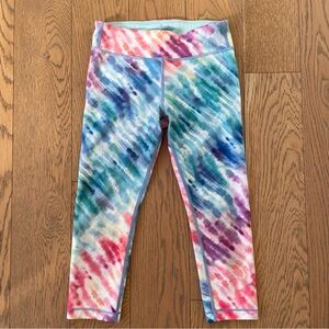 Athleta Girls’ Colorful Tie-Dye Cropped Leggings